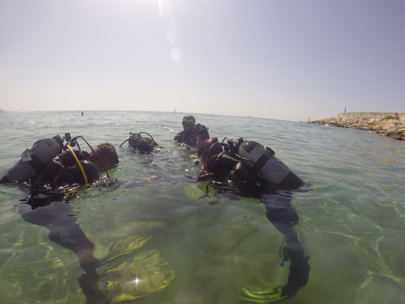 Foto de un bautizo de buceo que hicimos en Tarragona hace poco.